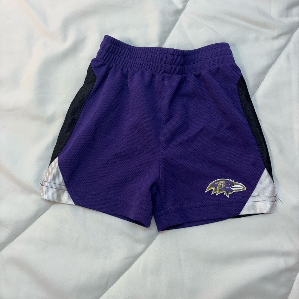 NFL Baltimore Ravens Purple and Black Kids Shorts size 12M